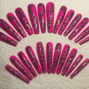 Luxury Custom Press-ons Barbie Summer Press-On Nails 3XL Crystal 24 Nails